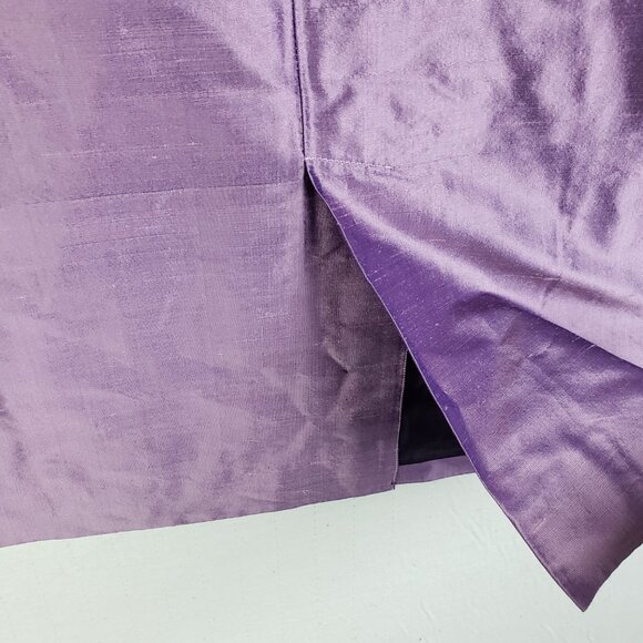 Vintage Philippe Adec Pencil Skirt 100% Silk Metallic Lavender Purple size 8/ 42 - Picture 7 of 9